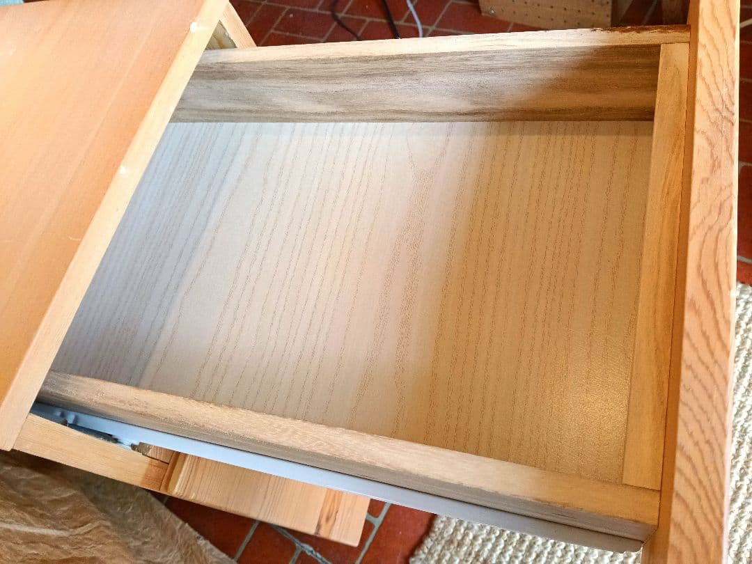 【廃盤】無印良品 MUJI パイン材 キャビネット サイドチェスト キャスター付