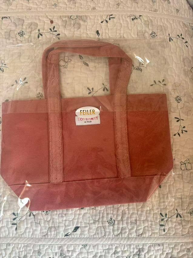 FEILER オールドテディ ワッペントートバッグ (小) ピンク