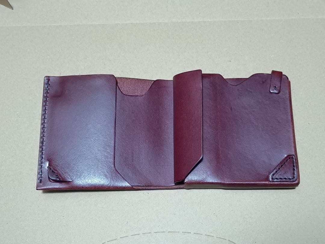 点と線 usuha2 ブラウン 二つ折り革財布