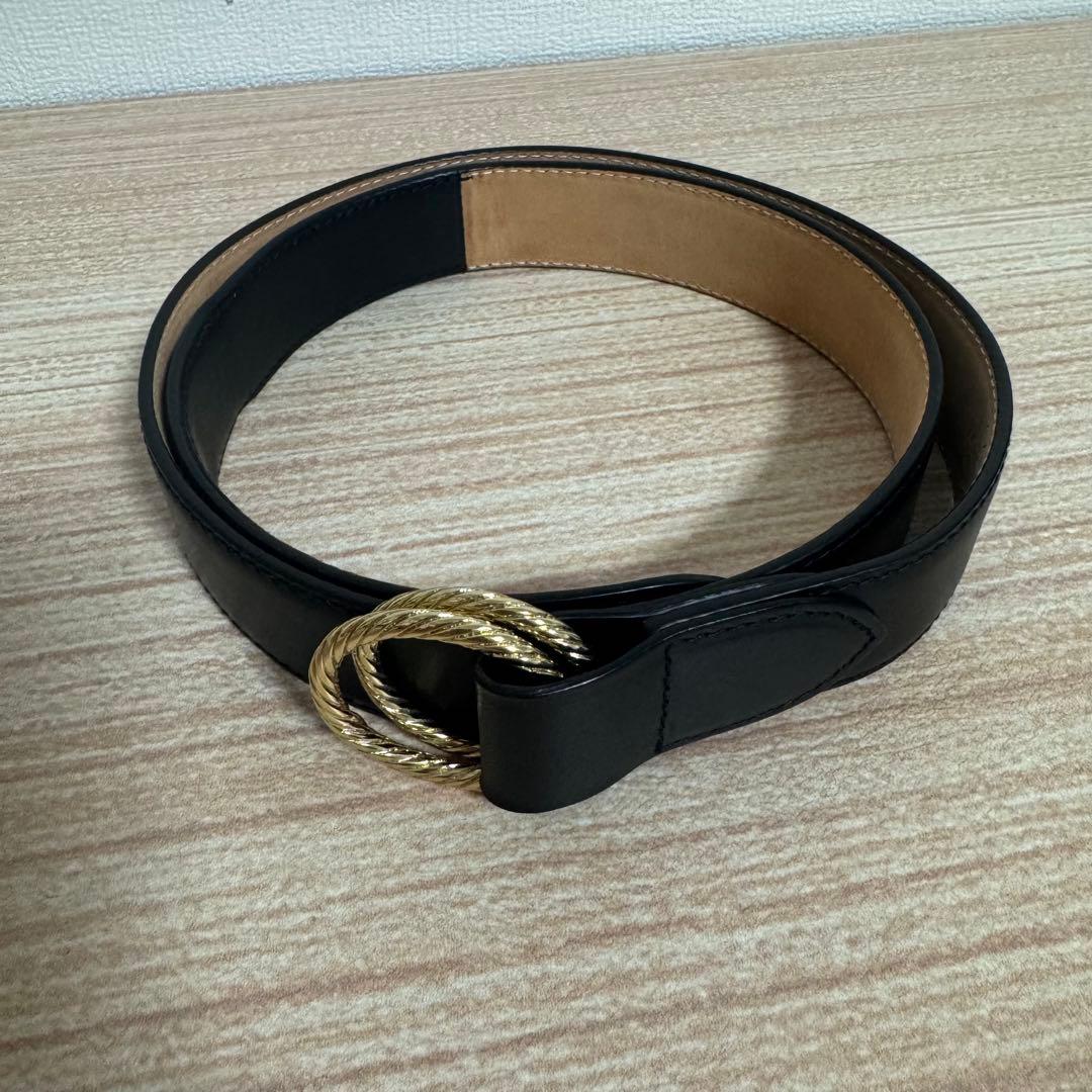 美品/シセイ cisei ベルト ダブルリング C2001 ブラック