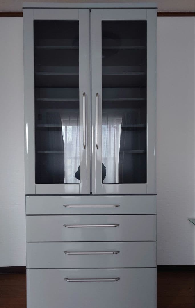 【引取り2/25まで】食器棚 キッチンボード ライトグレー ニトリ