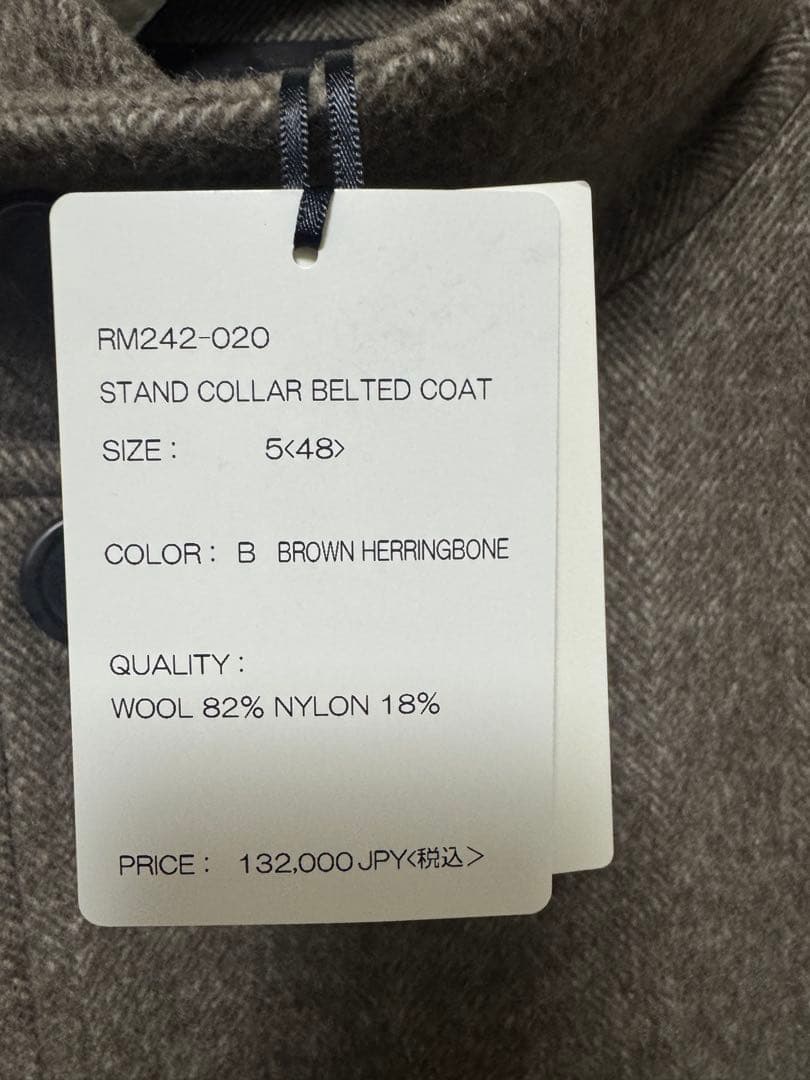 ジャケット・アウター RAINMAKER 24AW STAND COLLAR BELTED COAT