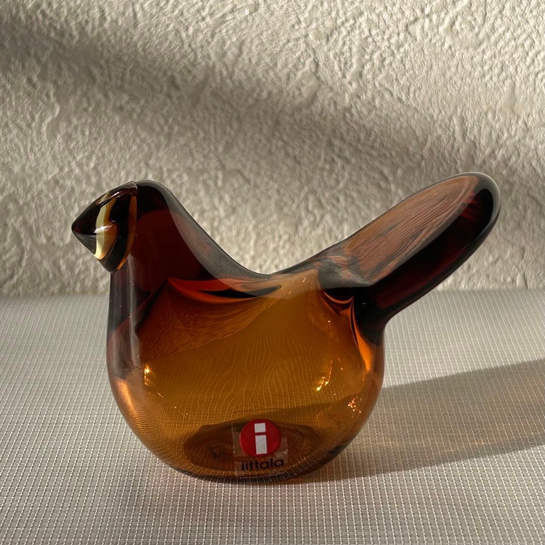 イッタラ　オイバ・トイッカ ガラスの鳥 シエッポ Sieppo カッパーレモン