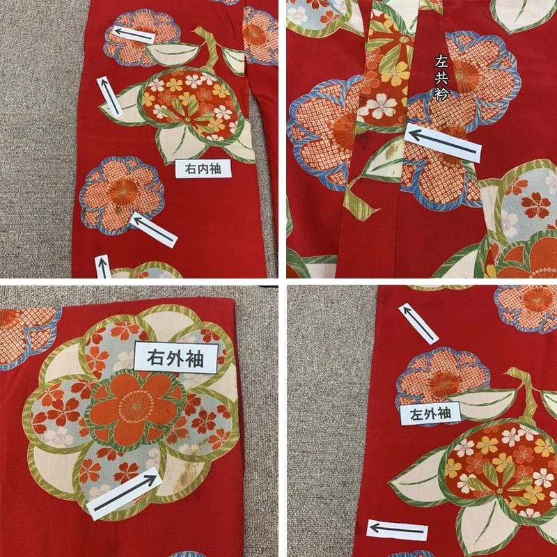 411ag23■七五三 七歳 十歳 アンティーク着物&袋帯 橘■状態良好u