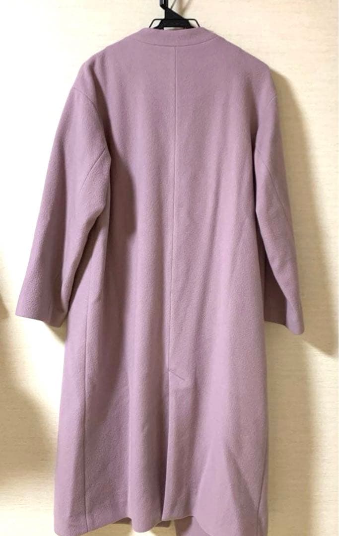 SLOBE IENA SUPER100 モッサVネックコート くすみピンク