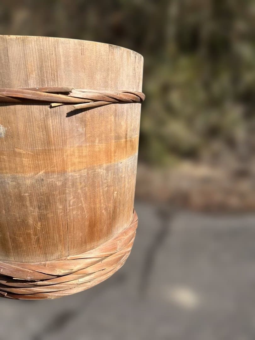 漬物樽　木製　蓋付き③