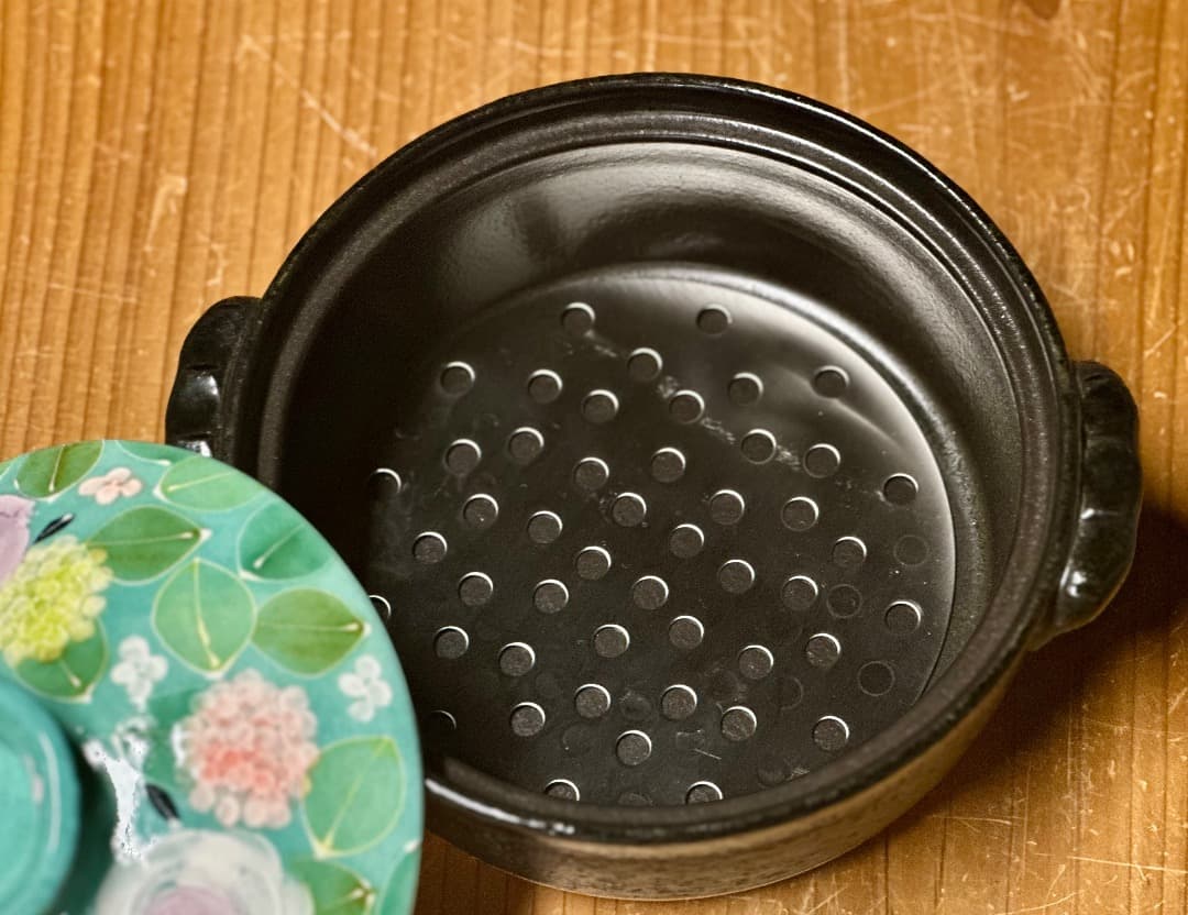 値下げ　新品　工房ゆずりは　６号土鍋　緑彩ローズ　IH直火OK　一人用