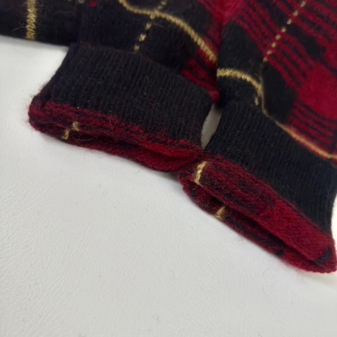 美品✨ポロラルフローレン　ウール　アルパカ　チェック　　カーディガン　モヘヤ　M