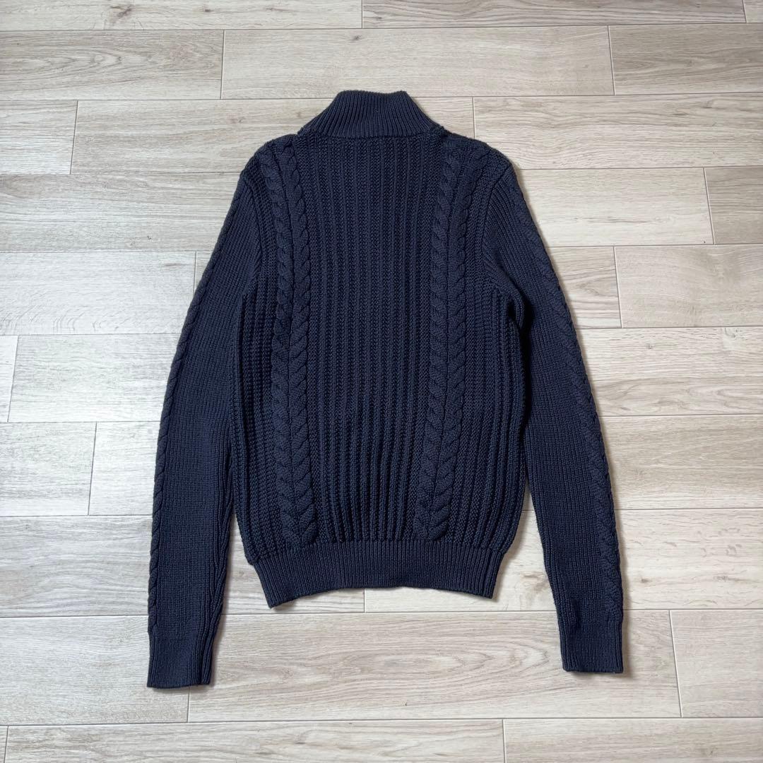 ZANONE CHIOTO スタンドカラーカーディガン ネイビー ケーブル 46