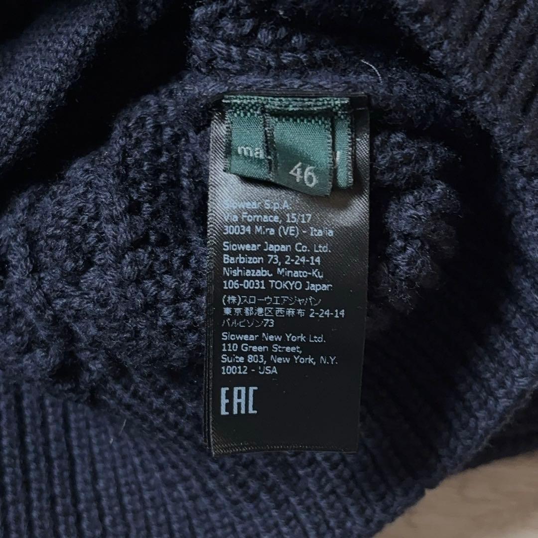 ZANONE CHIOTO スタンドカラーカーディガン ネイビー ケーブル 46