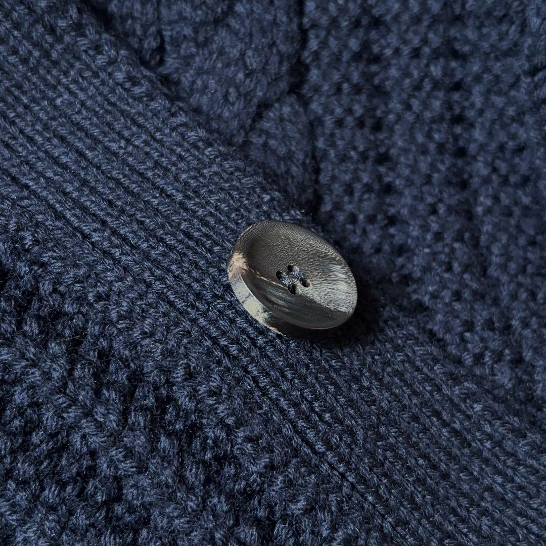 ZANONE CHIOTO スタンドカラーカーディガン ネイビー ケーブル 46