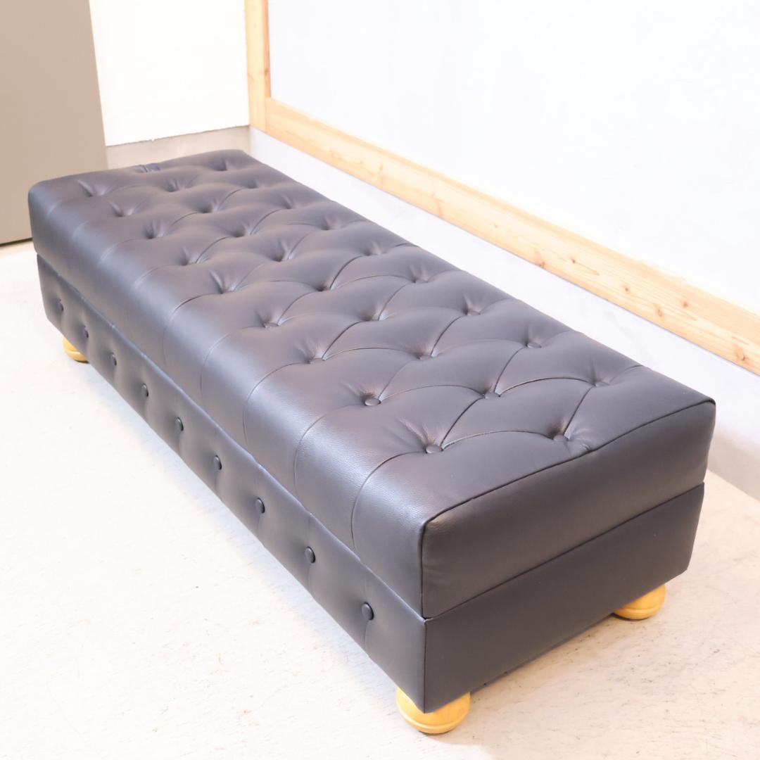 クラシック ルクラス 本革 スツール ベンチ 腰掛け 足置き オットマン