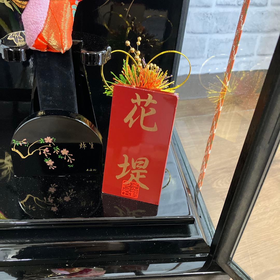 A-4 昭和レトロ 美品 正月飾り 羽子板 ケース飾り 花堤 藤娘 縁起物 工芸