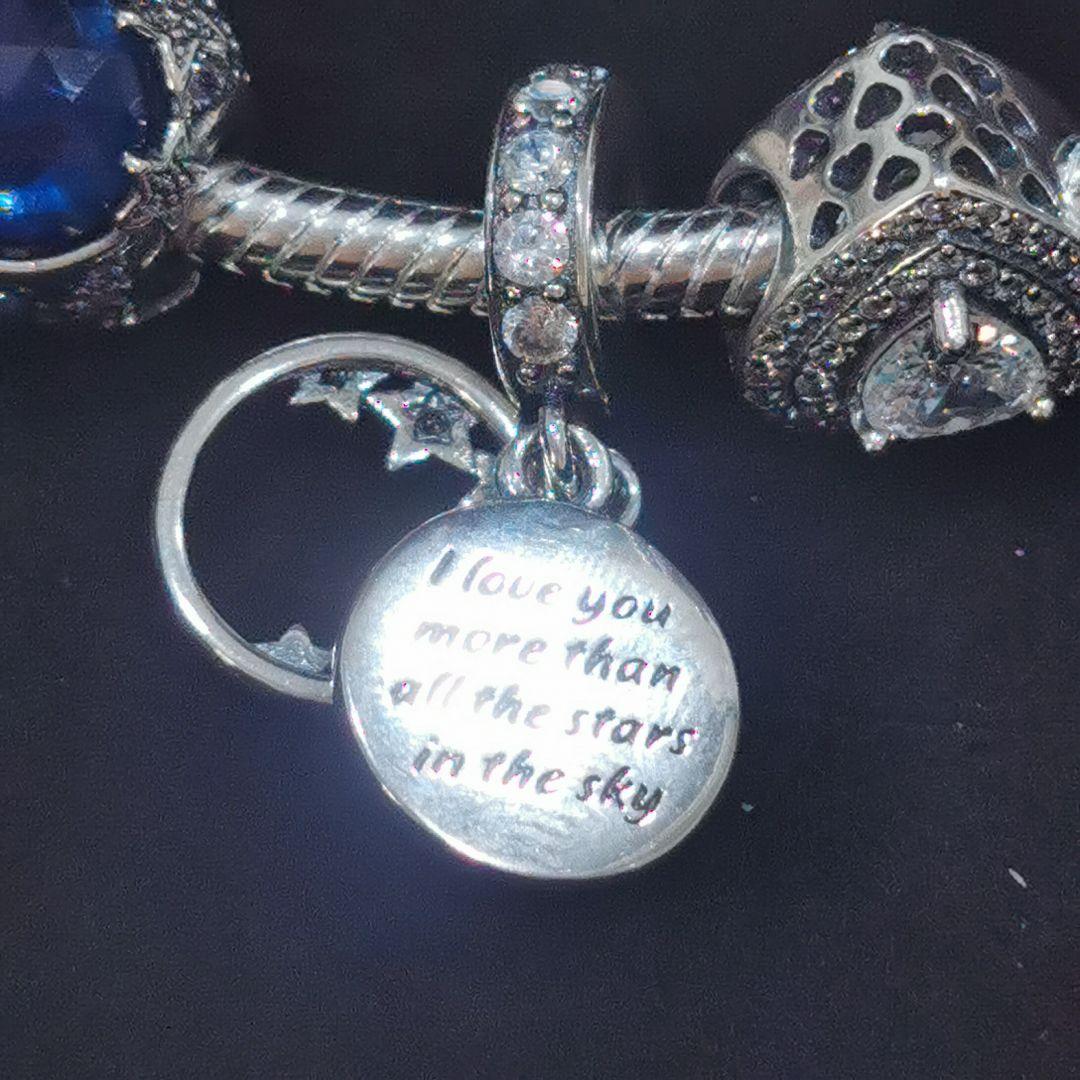 Pandora シルバーブレスレット 青いストーン付き バレンタインデーの贈り物