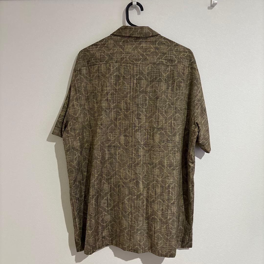 keniamarilia ケニシャツ 幾何学模様織り出し手織り紬着物 Lサイズ