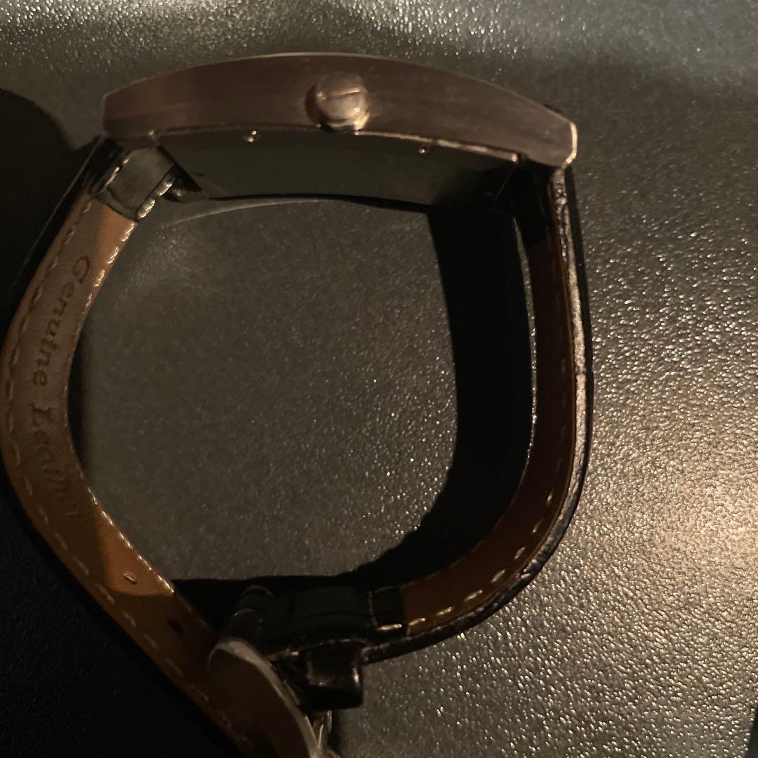 Dunhill ブラックレザー クォーツ時計