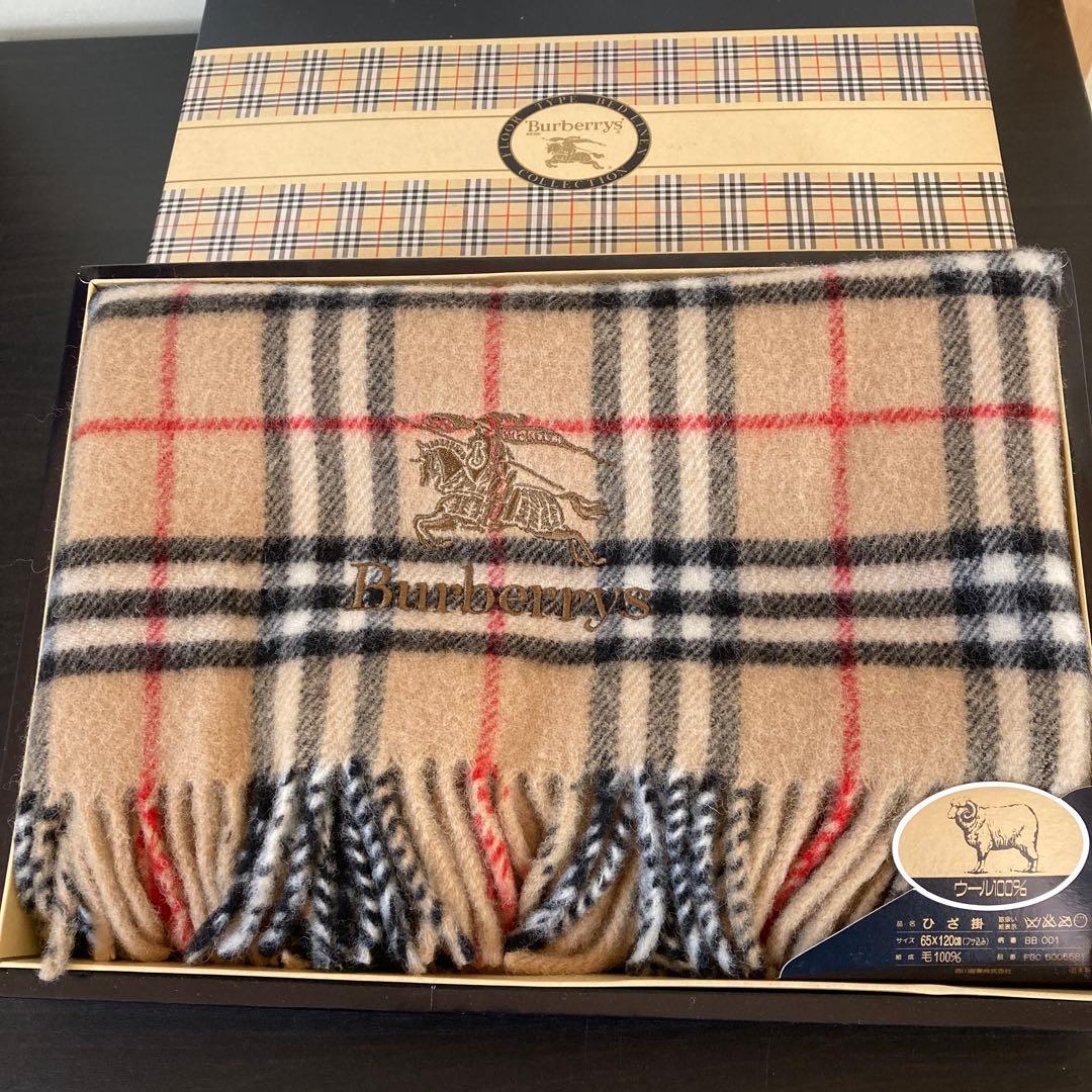バーバリー　ひざ掛け　65×120 日本製　ノバチェック　ホースマーク　刺繍