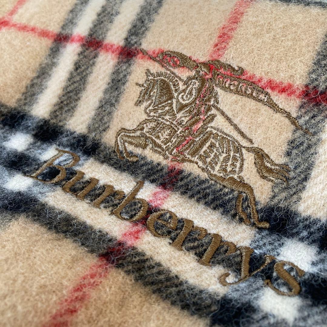 バーバリー　ひざ掛け　65×120 日本製　ノバチェック　ホースマーク　刺繍