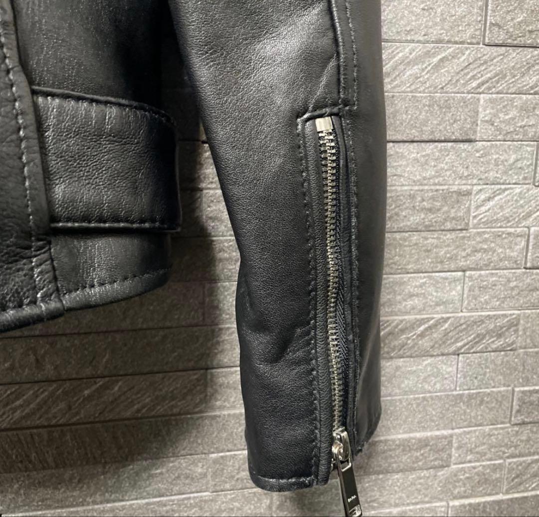 ZARA リアルレザー　本革　ライダースジャケット