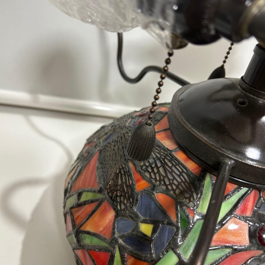 vintege■ティファニー調ステンドグラスランプ 蜻蛉　照明　綺麗