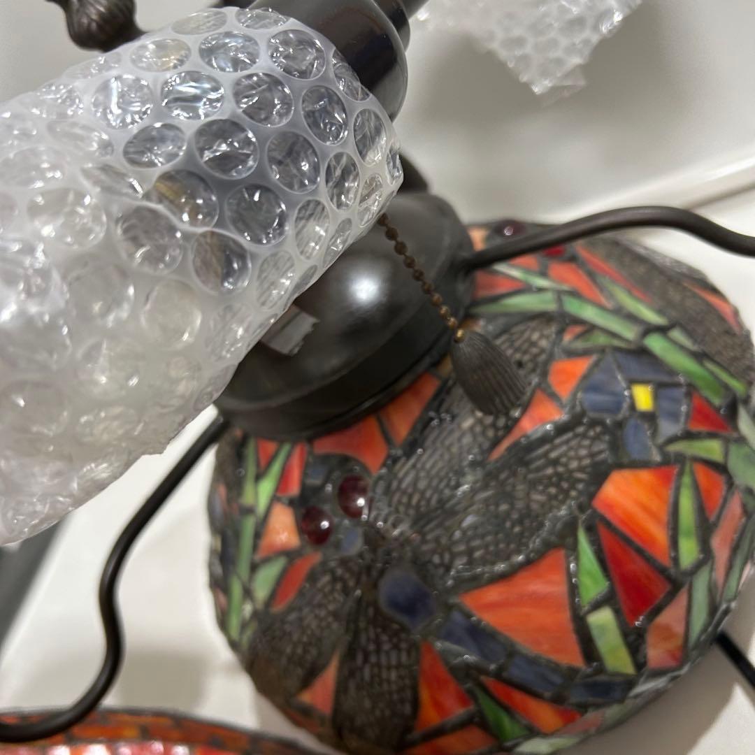 vintege■ティファニー調ステンドグラスランプ 蜻蛉　照明　綺麗