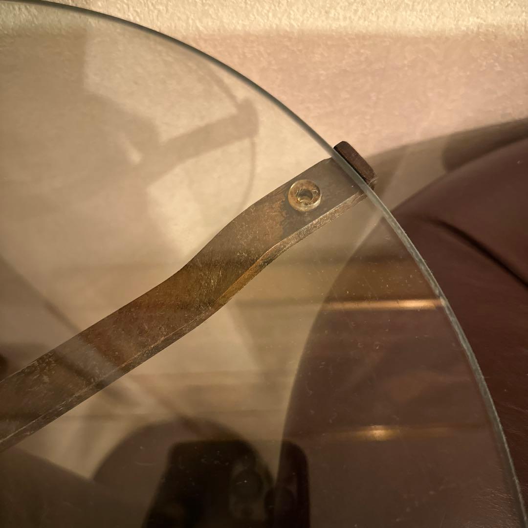 円形ガラスサイドテーブル　ミッドセンチュリー　ヴィンテージ