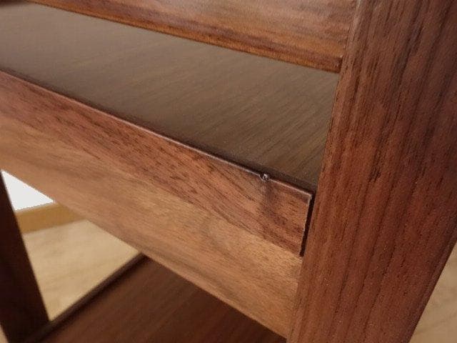 北海道手作り家具　ウォールナット材　木製　ワゴン