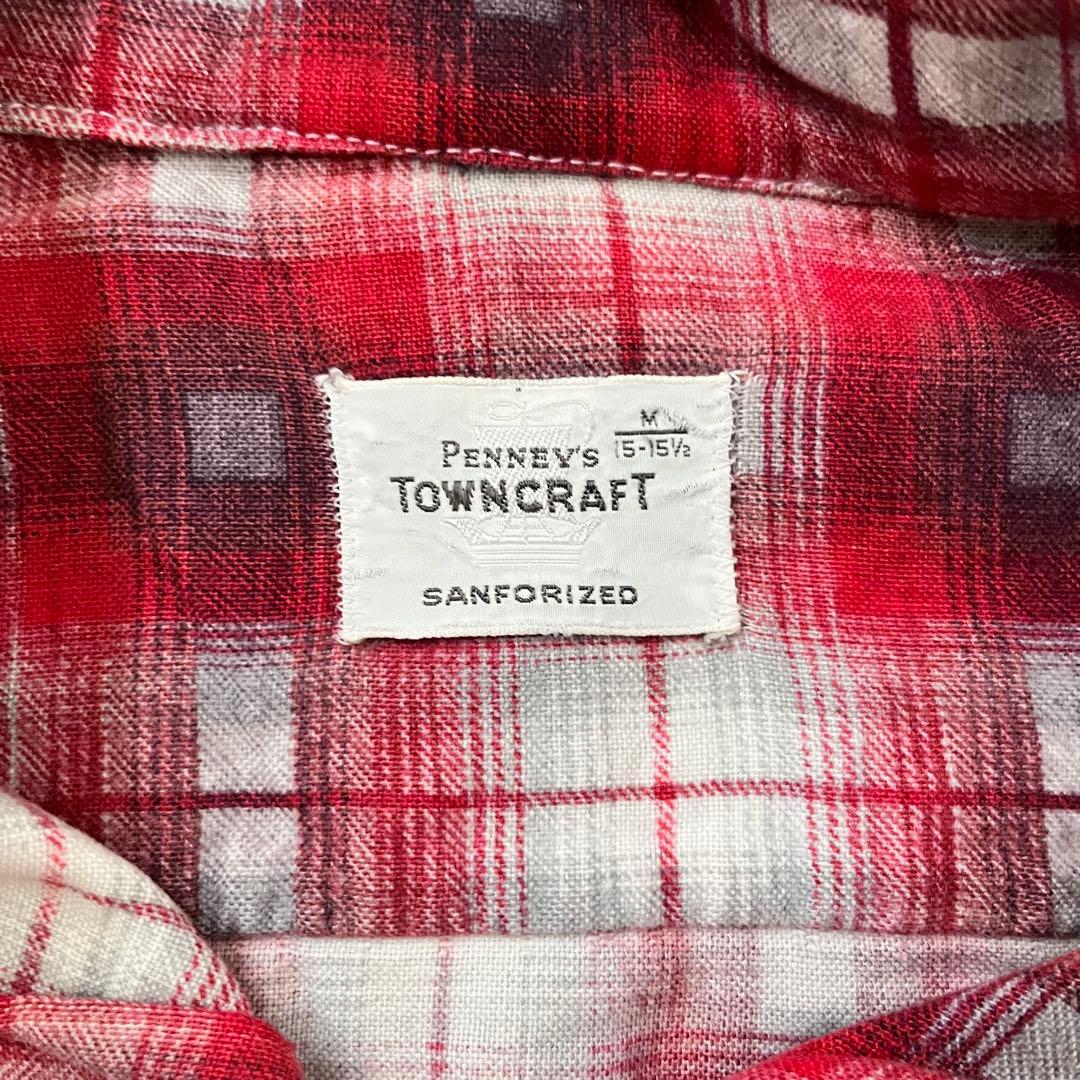 60s towncraft 船タグ オンブレレーヨン　オープンカラーシャツ