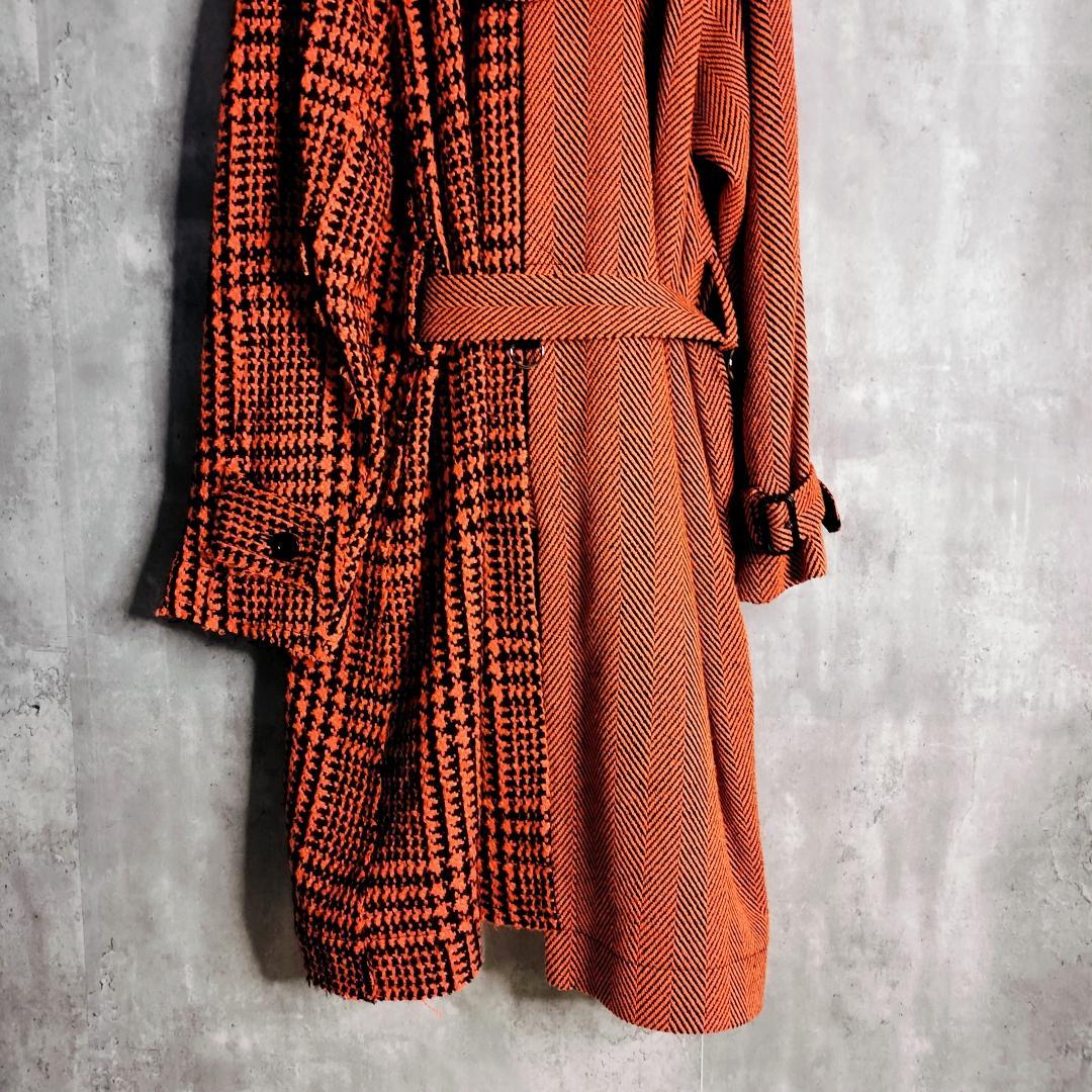 【美品・プッシャT着】sacai 19AW アシンメトリドッキングコート ウール