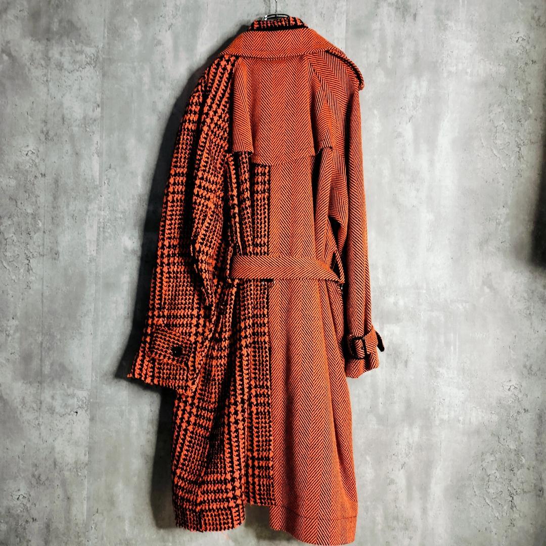 【美品・プッシャT着】sacai 19AW アシンメトリドッキングコート ウール