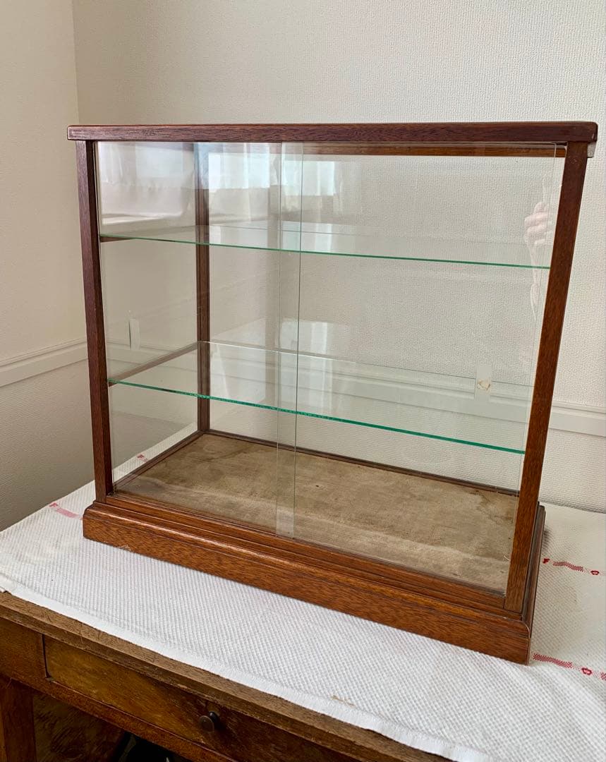 イギリスアンティーク　ガラスショーケース　ヴィンテージ　手渡しのみ　★発送不可