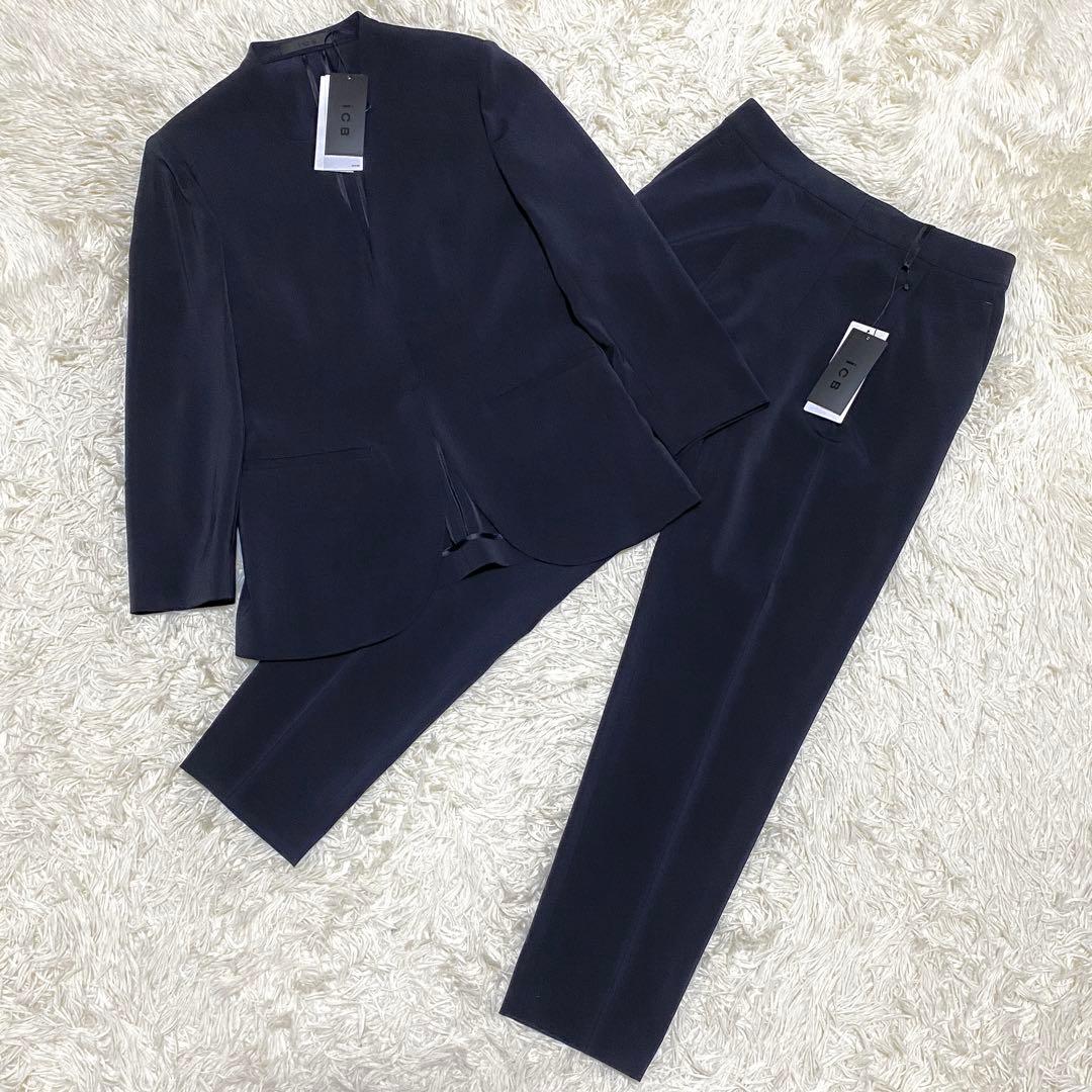 新品 iCB 25SS Fied ノーカラージャケット パンツ セットアップ S