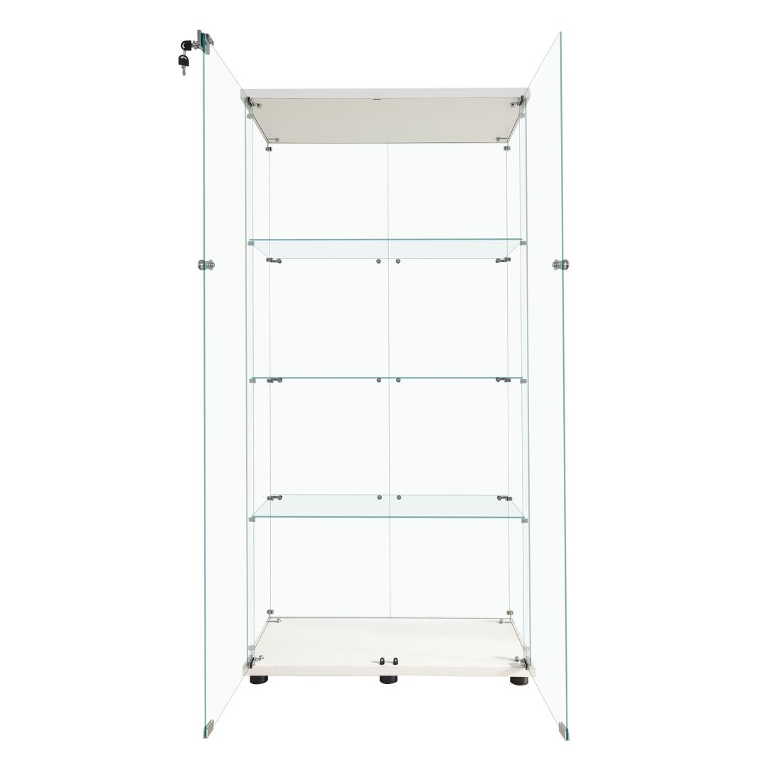 【新品】4段ワイド白｜ガラスコレクションケース｜大人のフィギュア棚 ショーケース