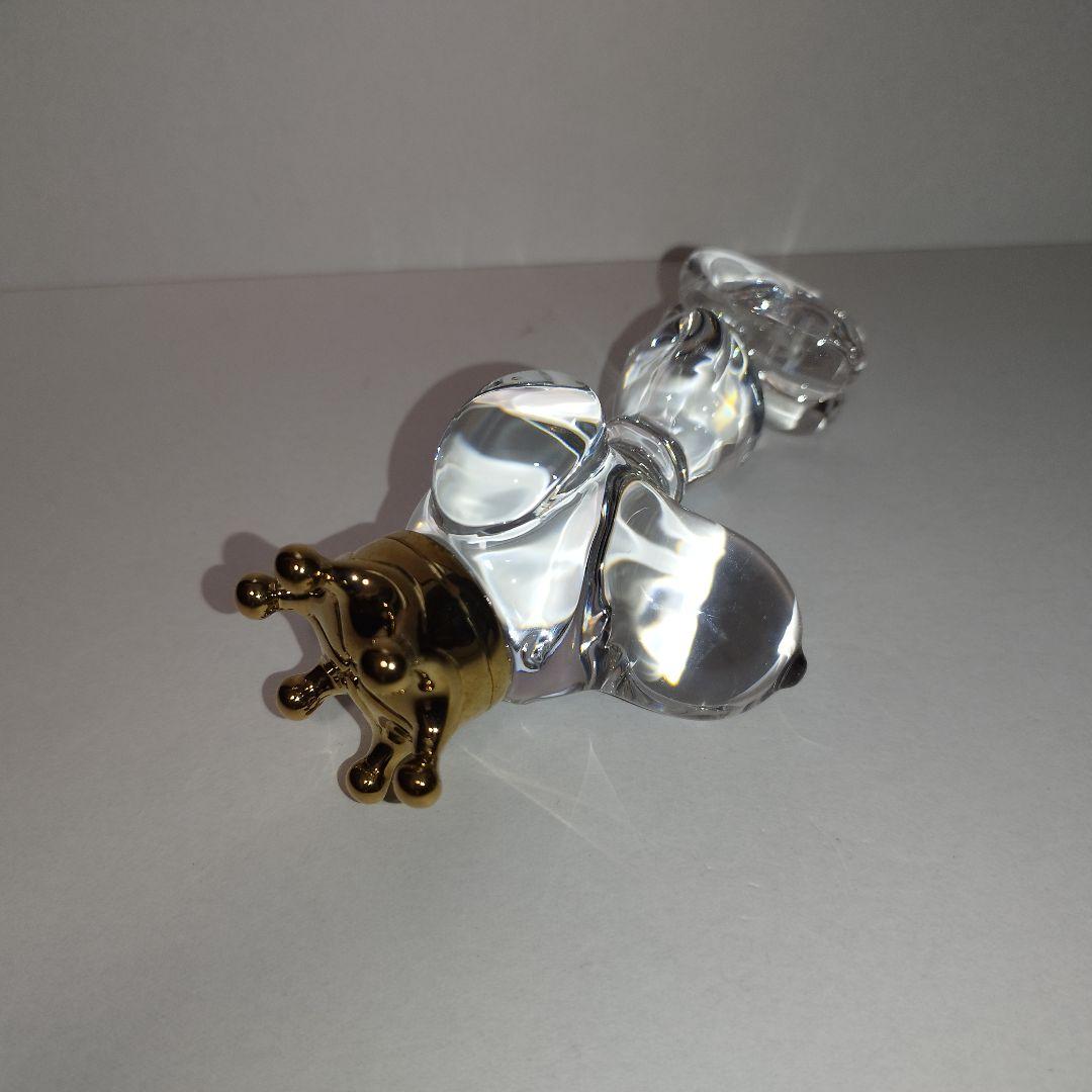 Baccarat クリスタル スヌーピー　王冠付き フィギュリン