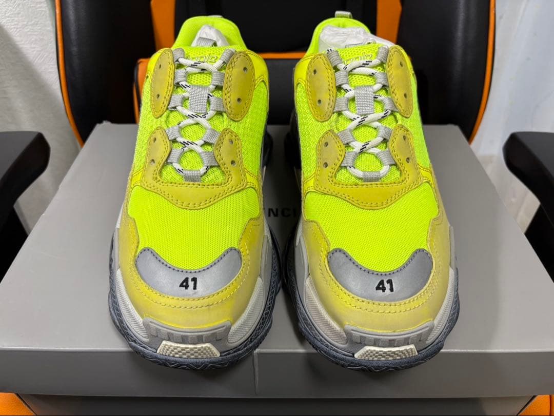 美品❗️BALENCIAGA Triple-S ネオンイエロー 41