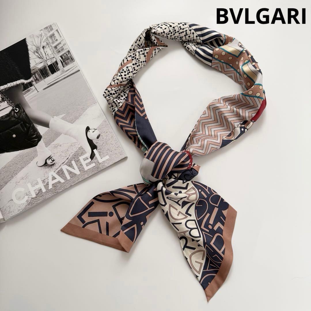 ◾️未使用に近い◾️BVLGARI ブルガリ シルクスカーフ ヘアアクセサリー