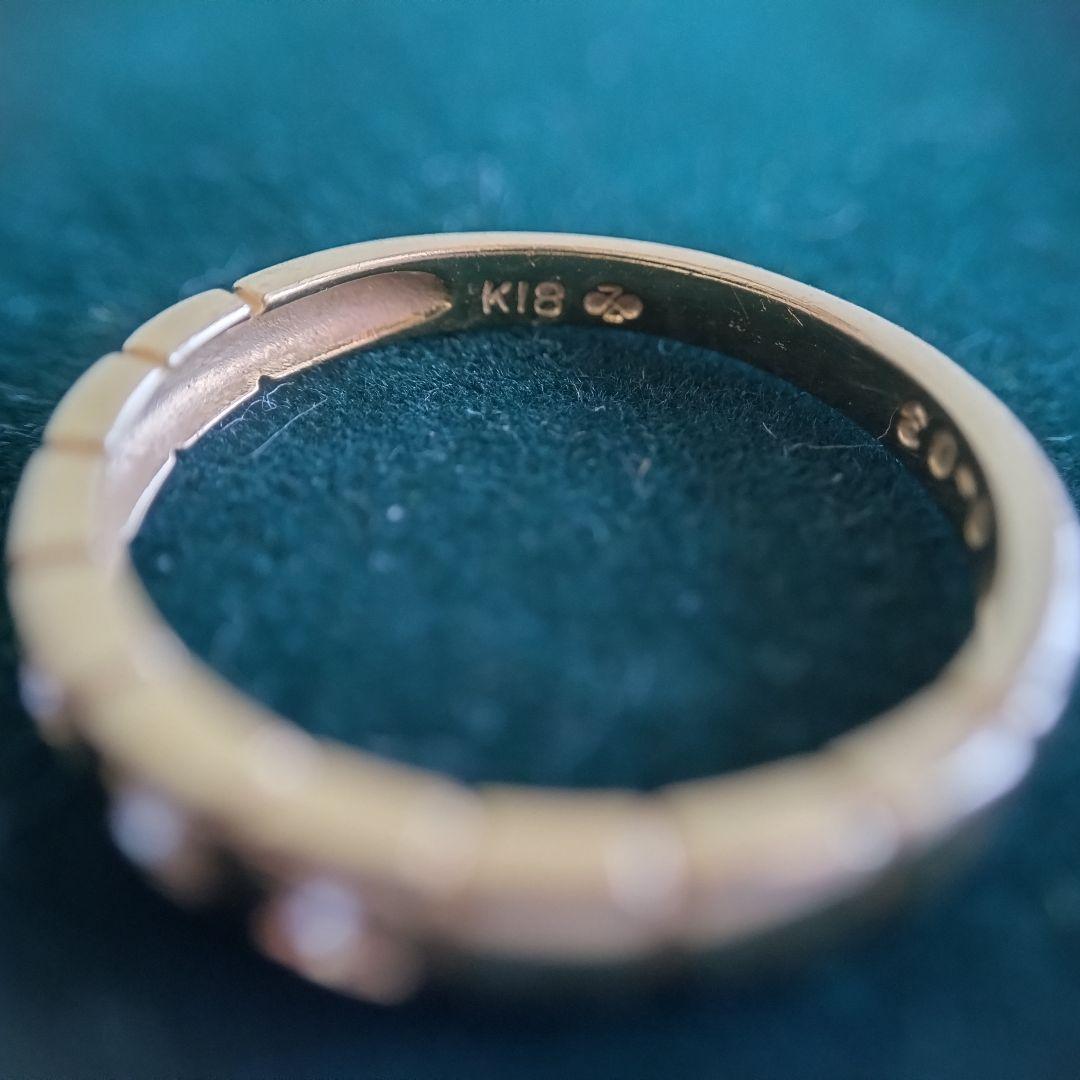 ジュエリーマキ　K18　YG　11号　ダイヤモンド　リング