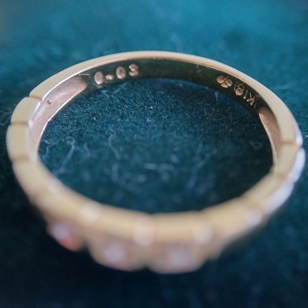 ジュエリーマキ　K18　YG　11号　ダイヤモンド　リング