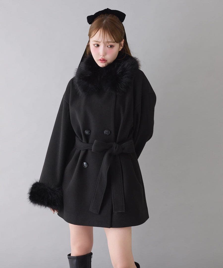 【即購入OK】NICE CLAUP ファーコート 黒 M 3WAY 美品 完売品