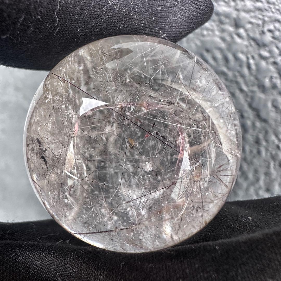 【風水 浄化 開運 】レインボー☆シルバールチルクォーツ丸玉 天然石A1294