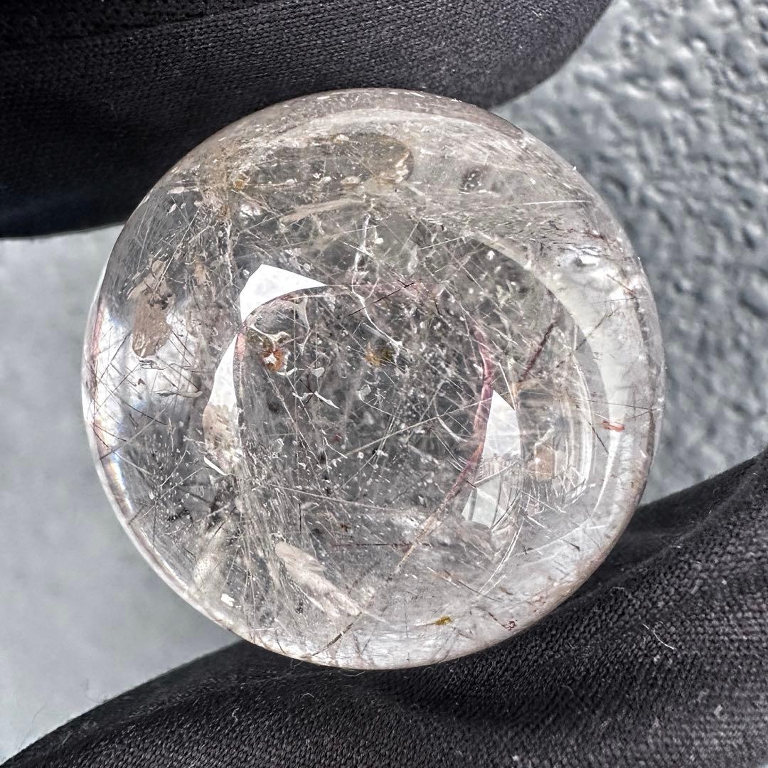 【風水 浄化 開運 】レインボー☆シルバールチルクォーツ丸玉 天然石A1294