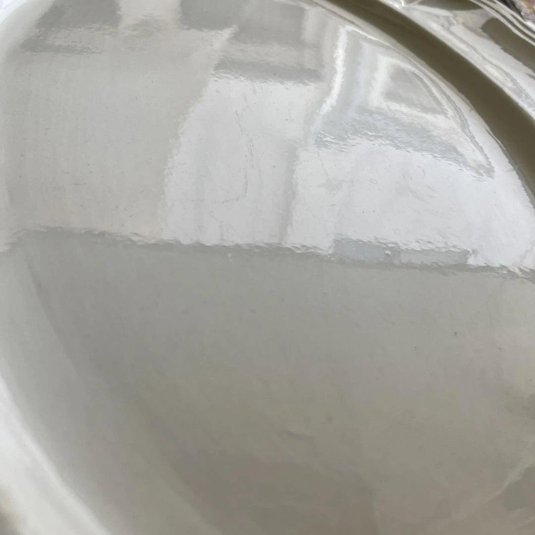 【レア】フランスアンティーク サルグミンヌ 花リムオーバル 大 約37.6cm