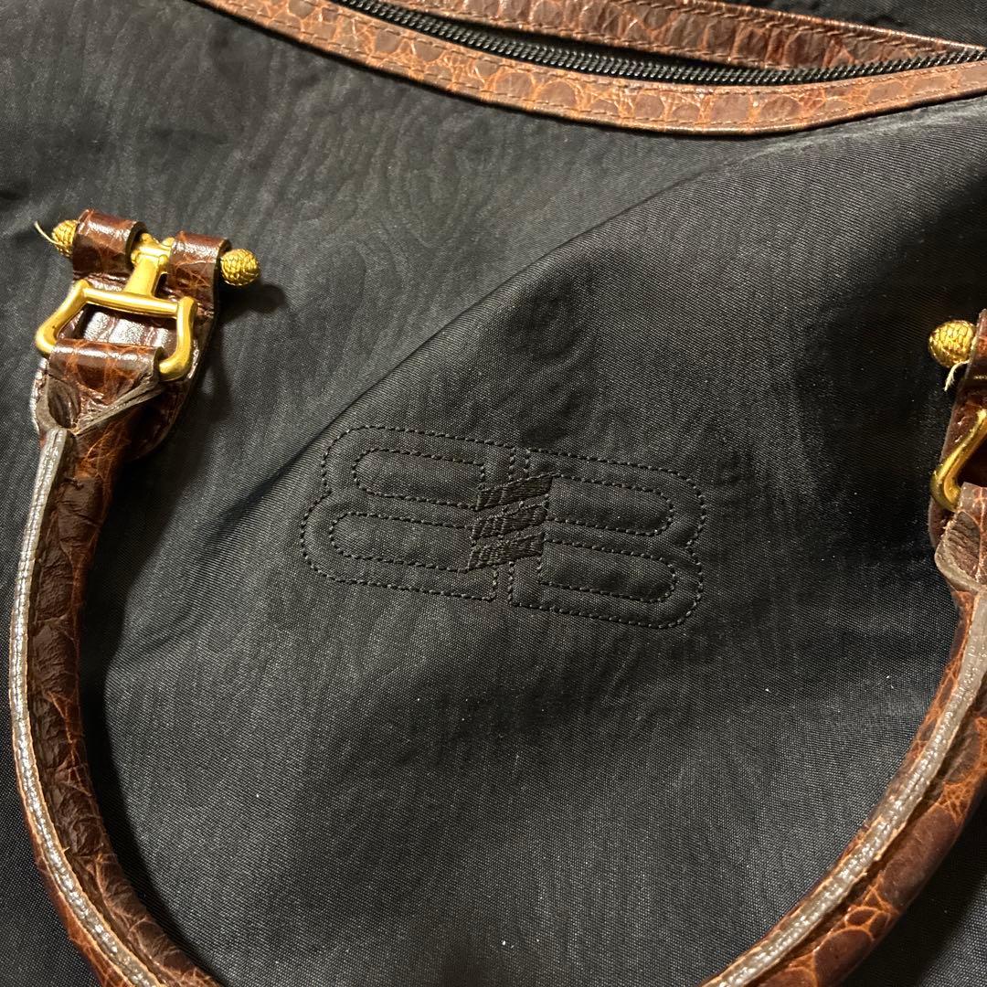 のの◾️BALENCIAGA ヴィンテージ ボストンバッグ大クロコダイル型