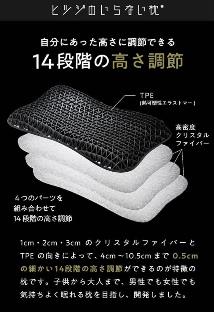 ヒツジのいらない枕 調律 高さ調節可能 別売り枕カバーセット
