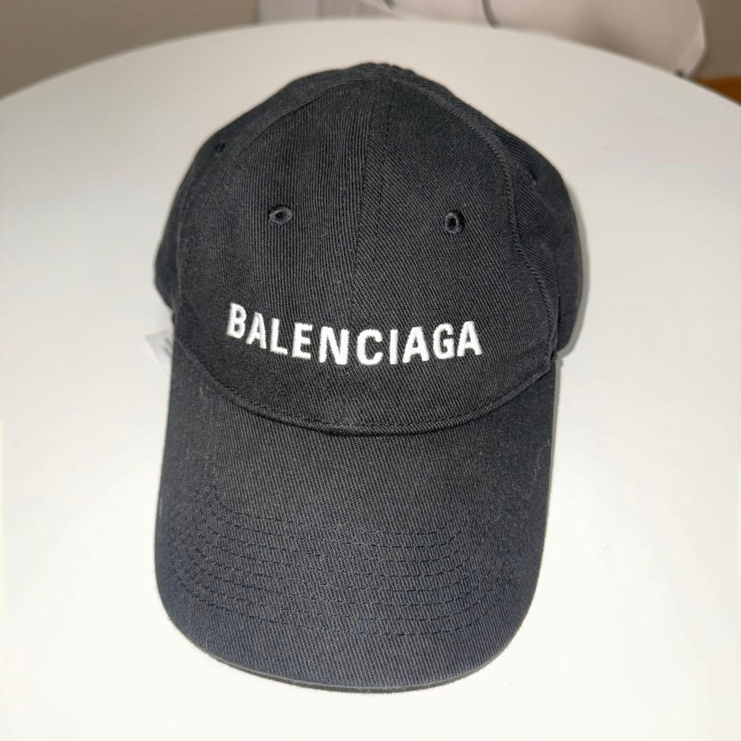 BALENCIAGA ブラック ベースボールキャップ　Lサイズ