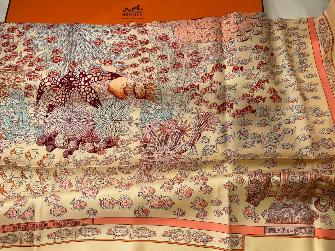 【新品未使用】HERMESカレ90 RENCONTREOCEANE 海との出会い