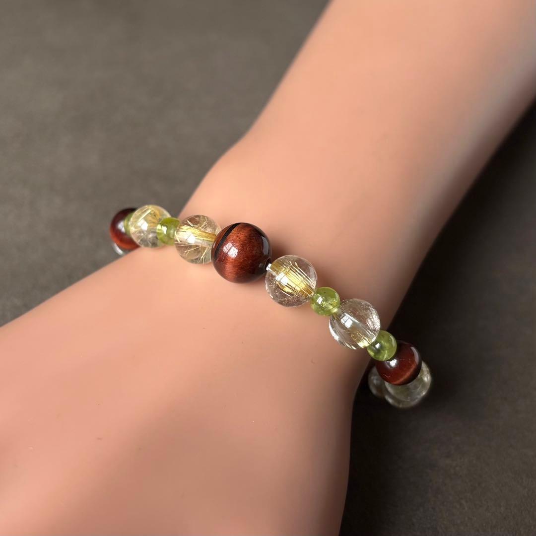 ポジティブエネルギーで金運アップ/ ルチル・レッド/パワーストーンブレスレット