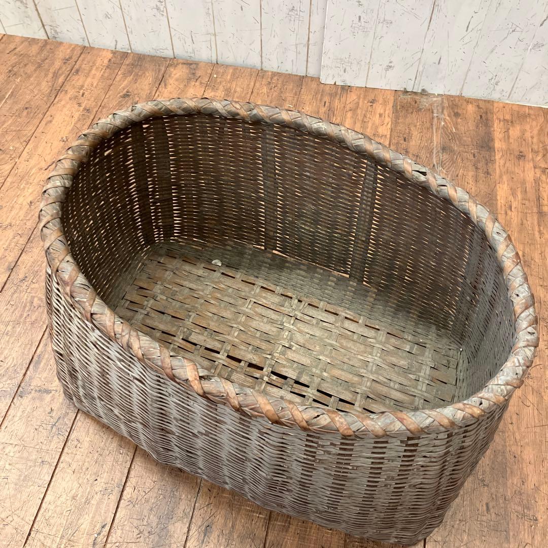 昭和レトロ 竹籠 竹かご 竹細工 竹編み 竹製 バスケット 収納バスケット