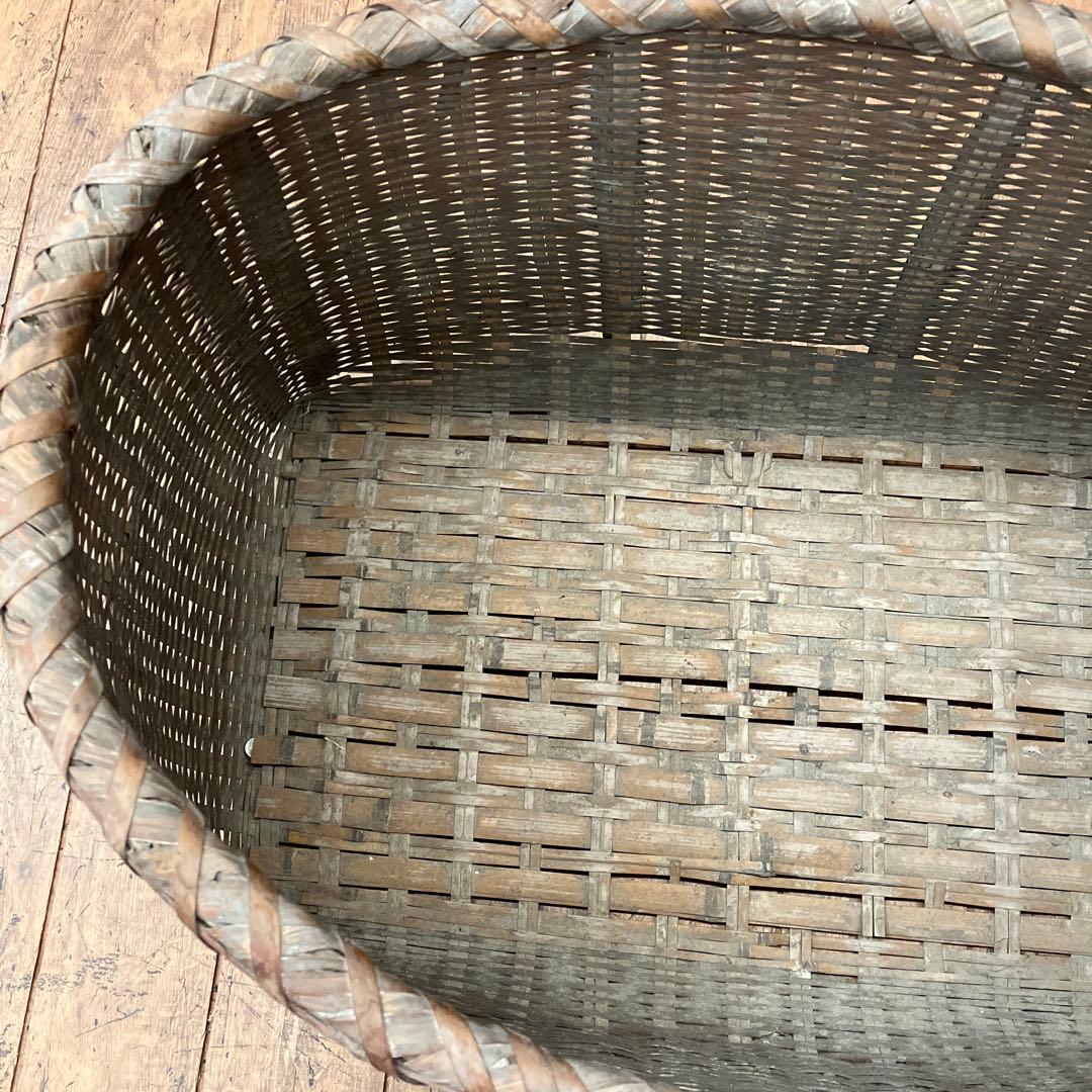 昭和レトロ 竹籠 竹かご 竹細工 竹編み 竹製 バスケット 収納バスケット