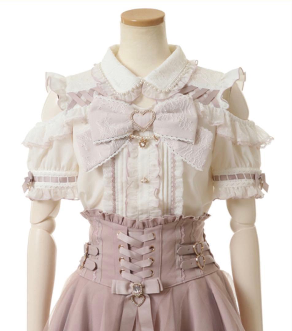 LIZLISA BIGリボンオープンショルダーブラウス ピンク